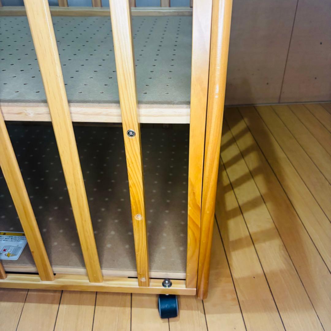 分解可説明書付】カトージ ミニベビーベッド チャーミー ナチュラル キャスター付