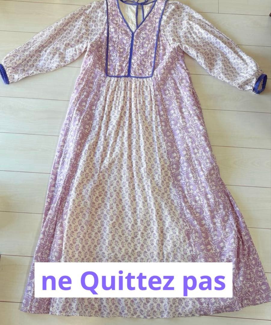 ✨ヌキテパ ne Quittez pas総柄ワンピース 長袖 人気　M