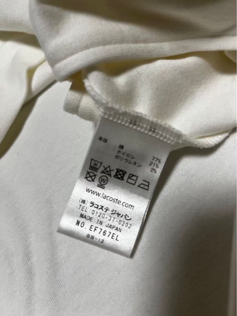 新品Lacoste ラコステフードワンピース　レディース　白トレーナーワンピース