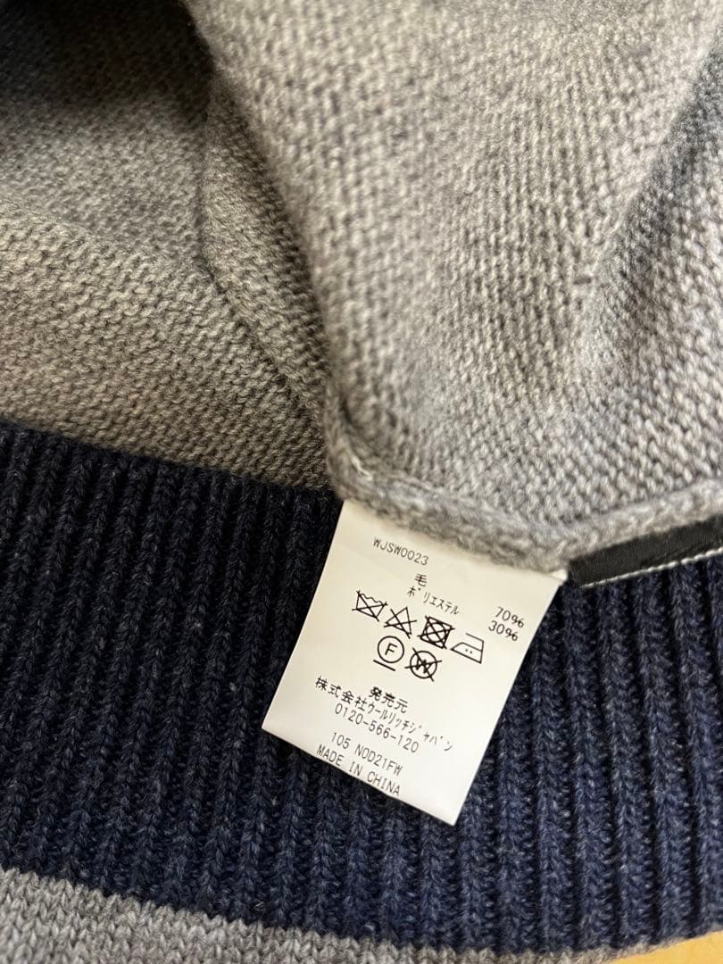 Woolrich ウールリッチ 羊刺繍 グレー ニット セーター メンズ M