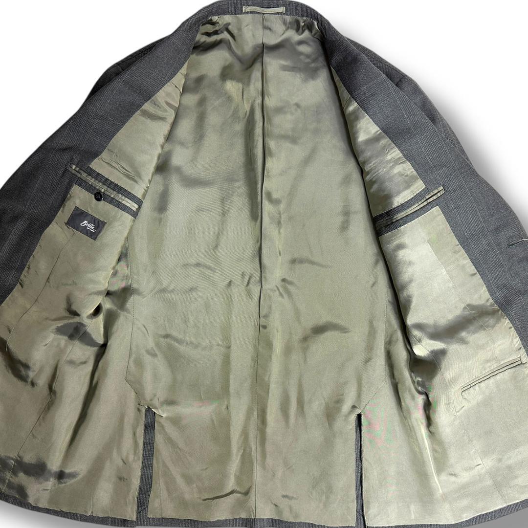 J6414美品ブリッラペルイルグスト DRAGOグレンプレイド3ピーススーツ50