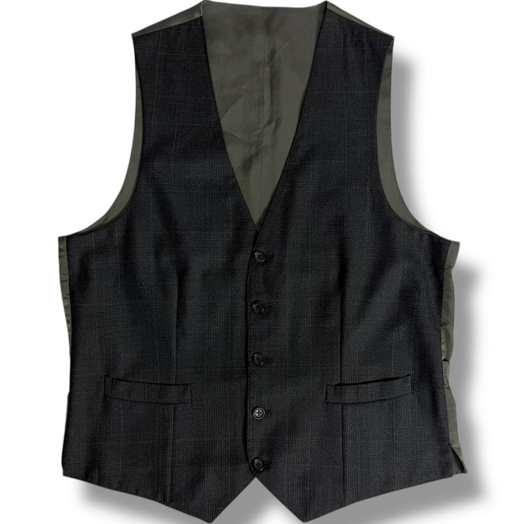 J6414美品ブリッラペルイルグスト DRAGOグレンプレイド3ピーススーツ50