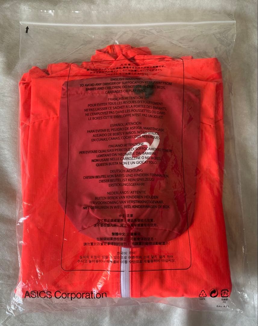 レインコート 雨具 asics L メンズ JAPAN 日本代表 カッパ 未着用