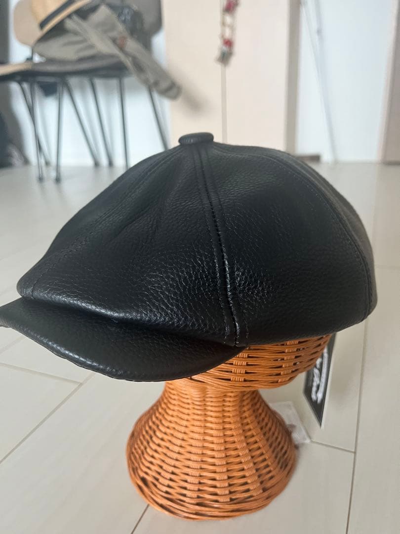 本革 レザー キャスケット 黒 新品未使用 タグ付き