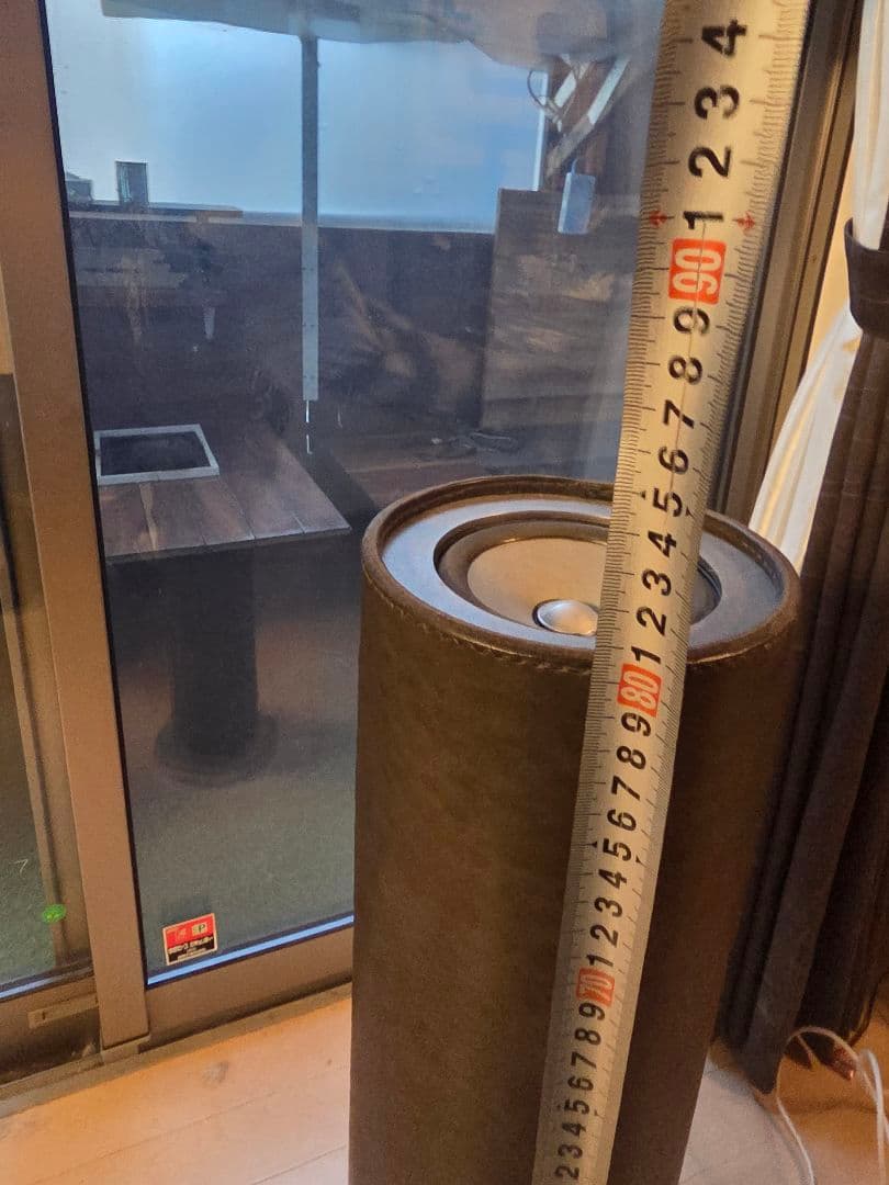 フロア型スピーカー 円筒形革巻き 自作スピーカー２セット