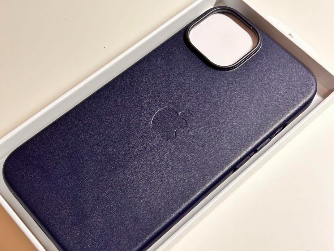 【新品】純正 iPhone 14 レザーケース・インク①