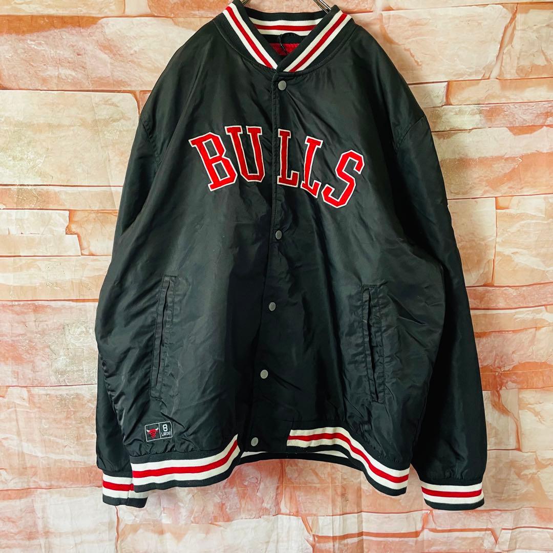 【超希少】NBAシカゴブルズ　スタジャン　ビックサイズXL ラビーン8 古着黒