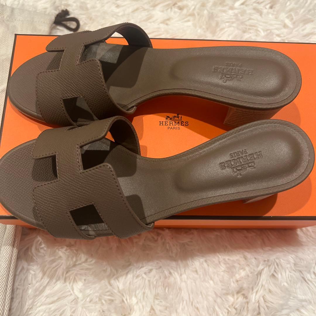 新品未使用 HERMES エルメス オアジス 36 エトゥープ サンダル