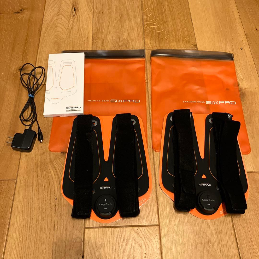 正規品 シックスパッドレッグベルト 2個セット中古品、 ジェルシート新品