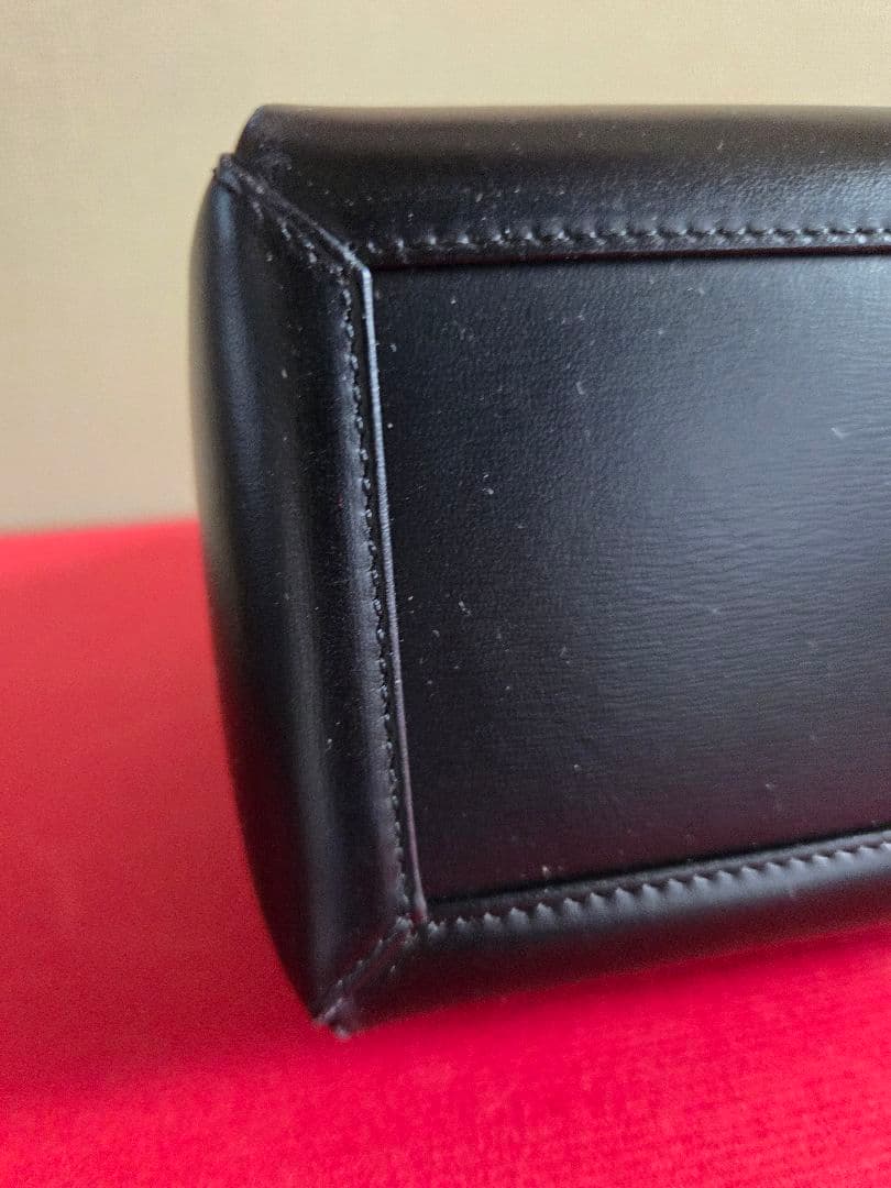 WAKO 銀座和光 ターンロック フォーマルバッグ ハンドバッグ 革 黒