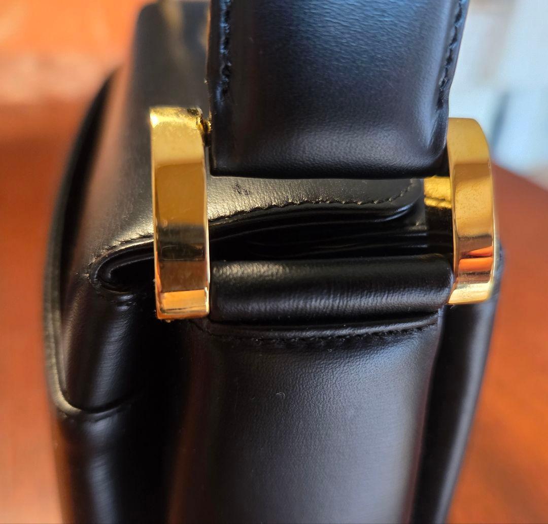 WAKO 銀座和光 ターンロック フォーマルバッグ ハンドバッグ 革 黒