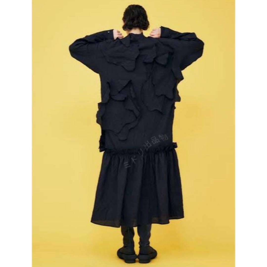 ENFOLD DISTORTED-PART DRESS ワンピース　ブラック