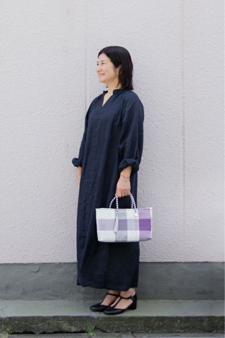 レトラ★メルカドバッグ★Letra×hal 限定コラボ パープルチェック XS