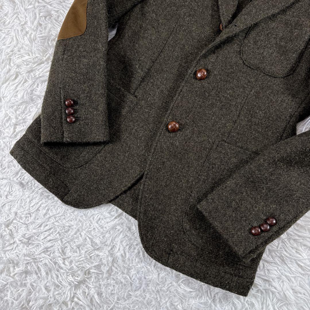 ハリスツイード アーバンリサーチ ツイードテーラードジャケット カーキ M
