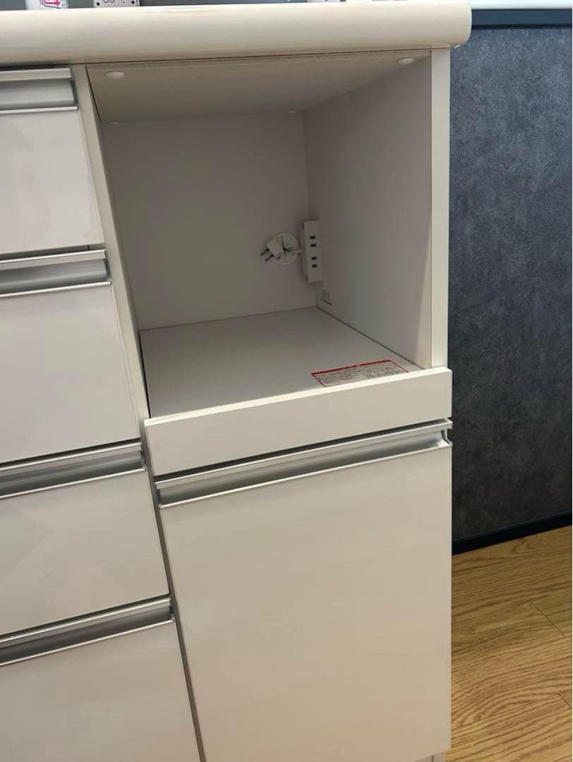 美品　大川家具　キッチンカウンター 白　W90タイプ