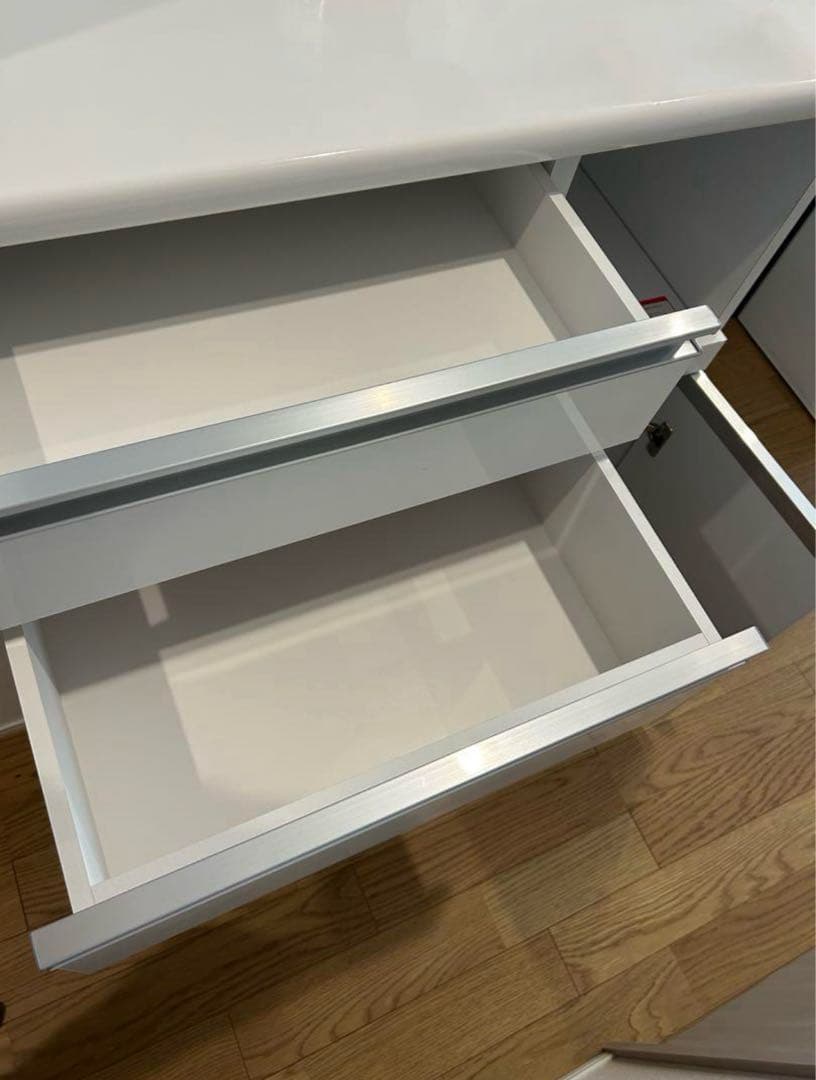 美品　大川家具　キッチンカウンター 白　W90タイプ