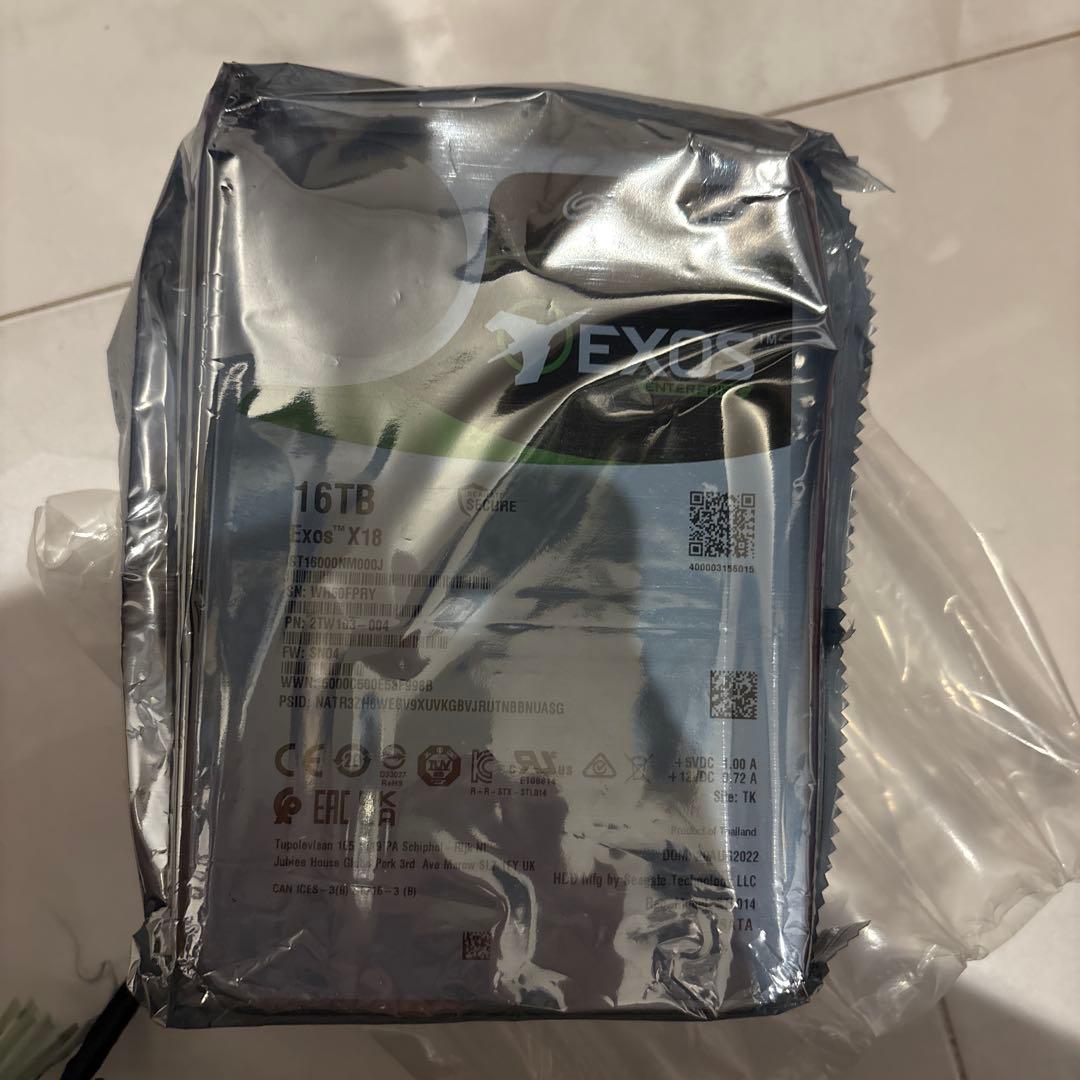 Seagate Exos 16TB HDD 2台セット