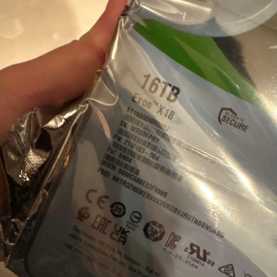Seagate Exos 16TB HDD 2台セット
