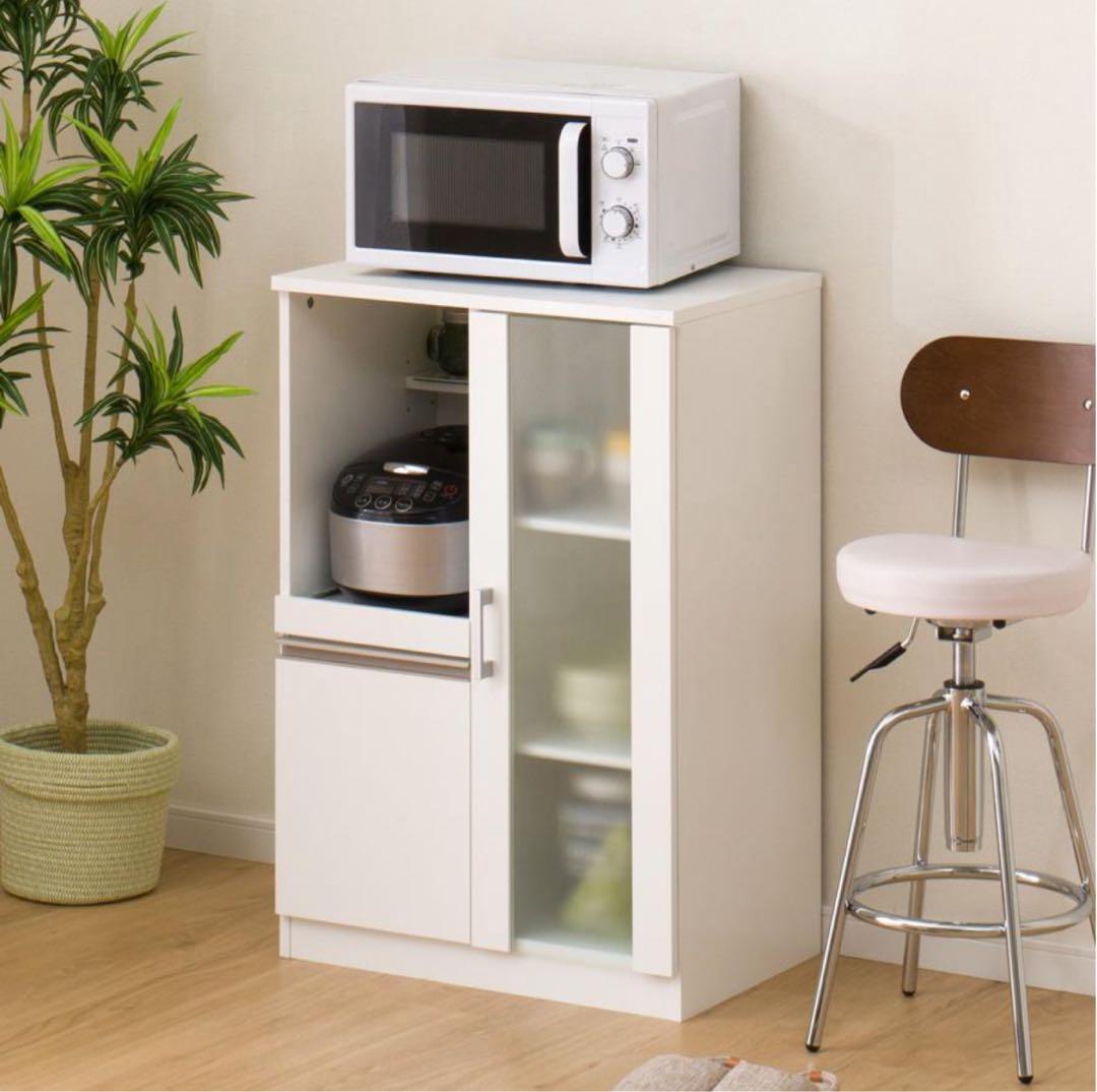 【日祝限定値下げ】ニトリ レンジ台（フォルムN RE9060G WH）