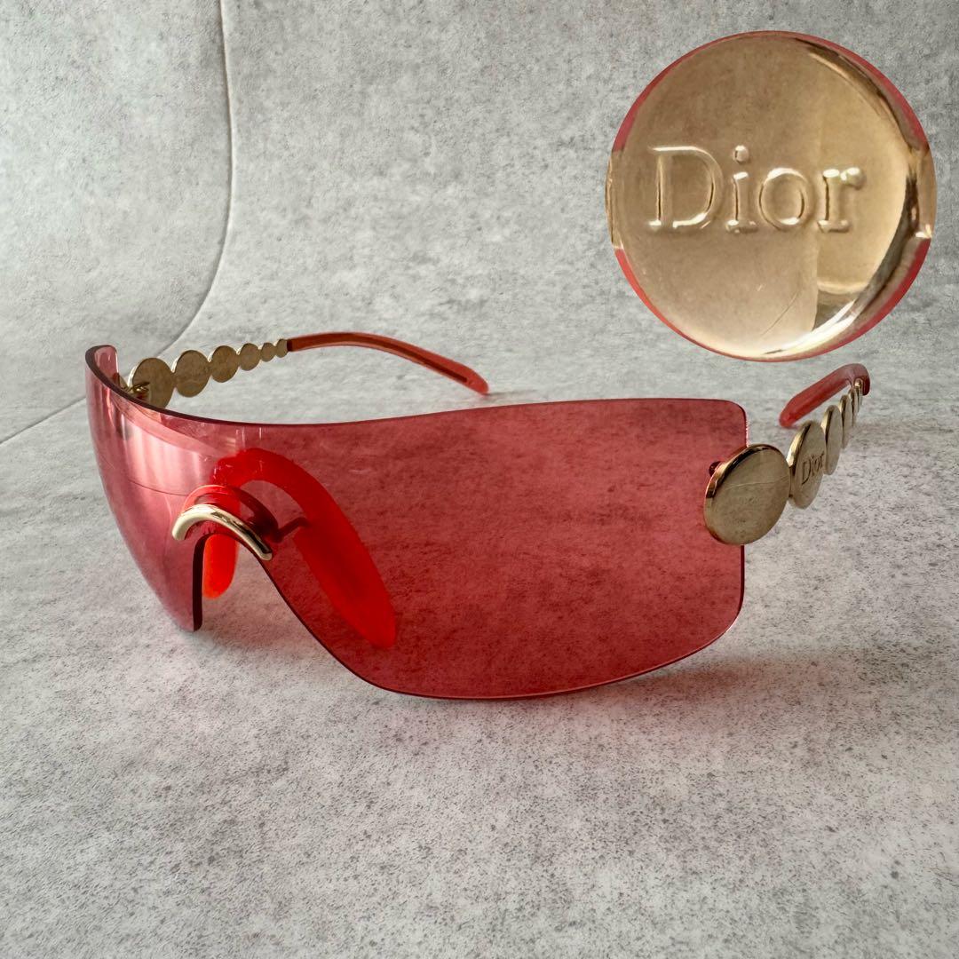 希少　クリスチャンディオール　ガリアーノ期　サングラス　リムレス　ゴールド金具