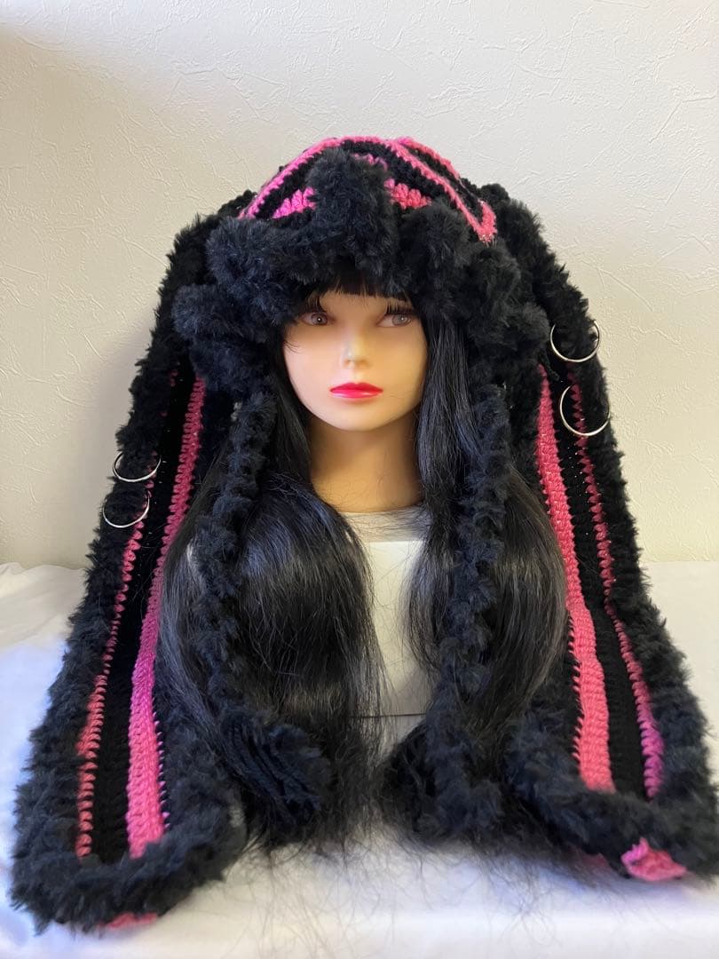 うさ耳ニット帽　ネコ耳ニット帽　パンク　ゴスロリ　y2k 地雷系　サブカル　☺︎