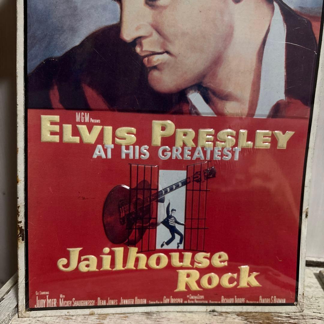 希少90sエルビスプレスリー監獄ロックヴィンテージブリキ看板レトロ映画パネルUS