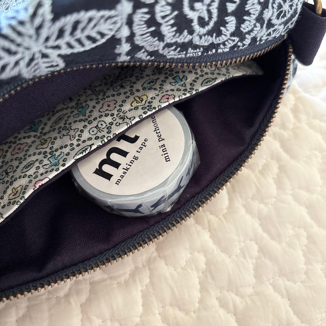 ハンドメイド スクエアショルダーバッグ ミナペルホネン forest tile