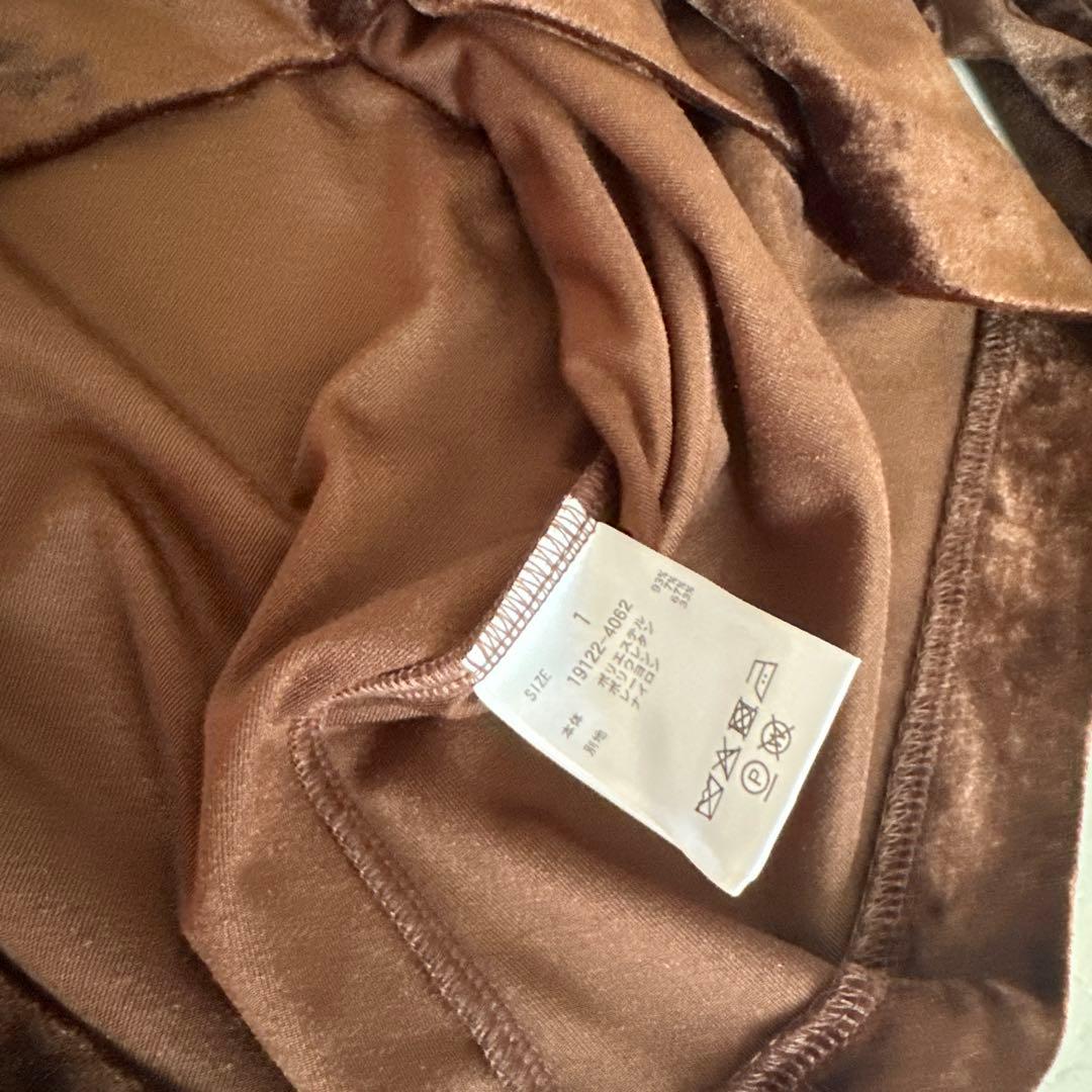 新品タグ付 店舗購入CLANE CRUSHED VELOUR POLO TOPS