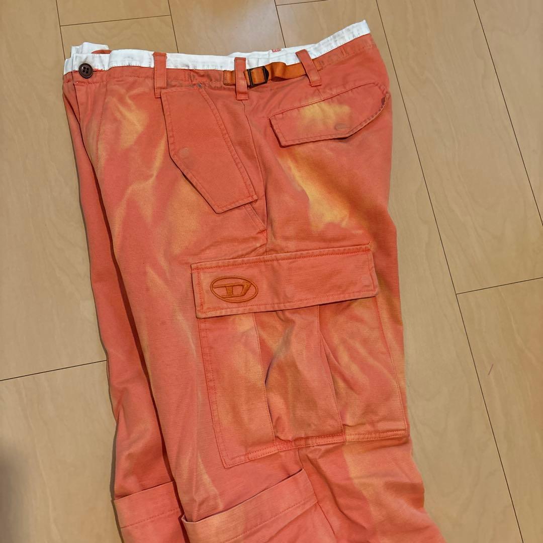 DIESEL ディーゼル　フェード加工　オレンジ カーゴパンツ