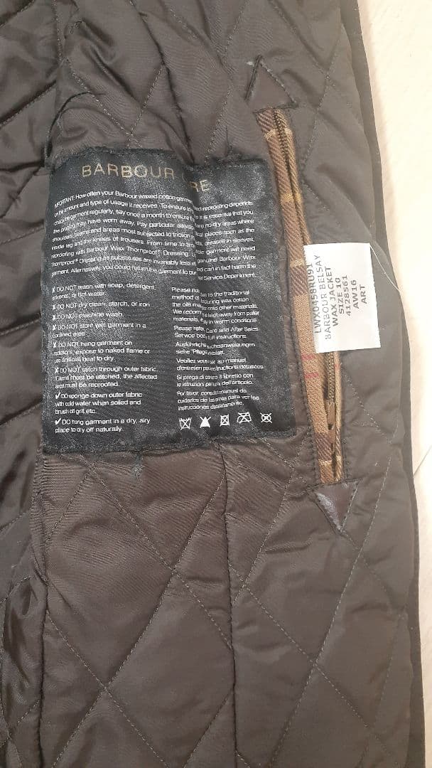 Barbour バブアー BELSAY WAX 中綿ワックスジャケット