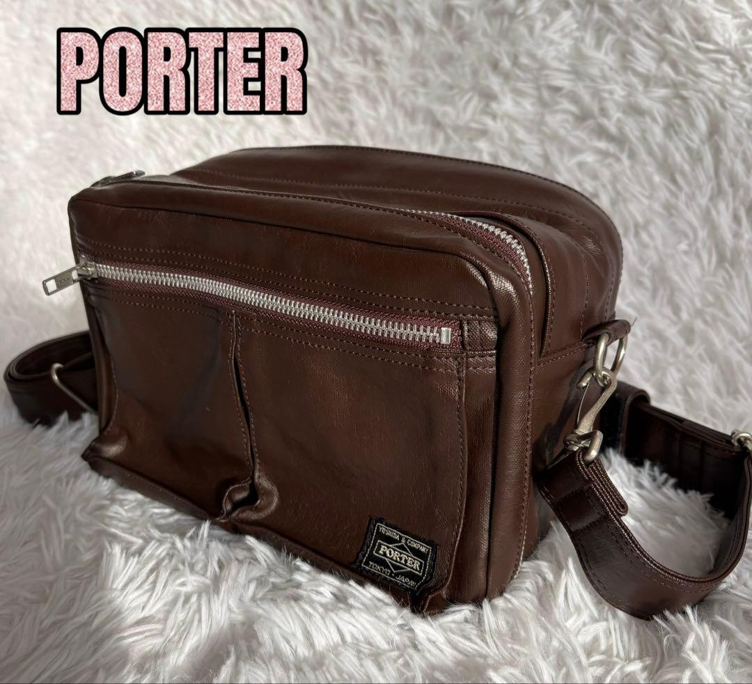 PORTER ポーター カメラバッグ ショルダーバッグ 茶