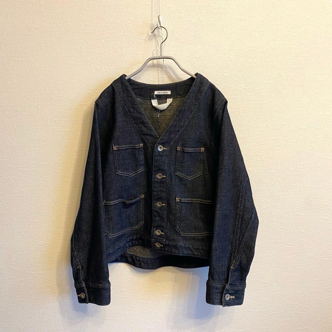 de’nicher ダークデニム ノーカラージャケット