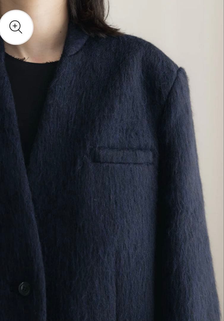 digne shaggy jacket coat ネイビー