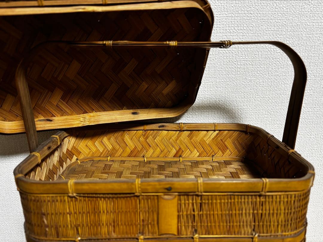 レトロ　竹細工　竹籠　インテリア