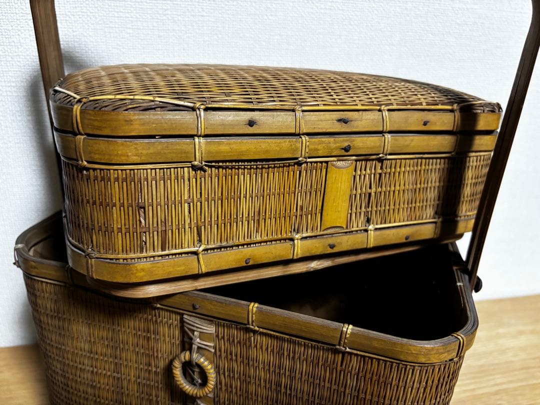 レトロ　竹細工　竹籠　インテリア