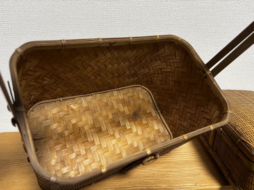 レトロ　竹細工　竹籠　インテリア