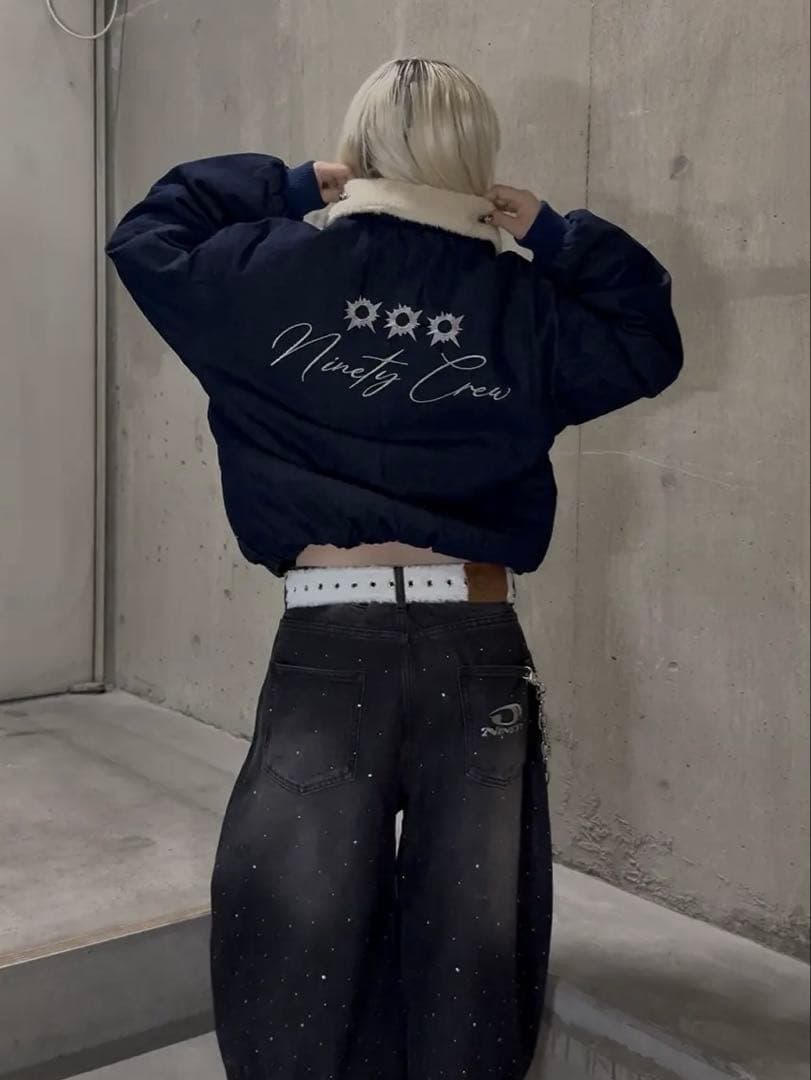 ジャケット・アウター 9090 Bullet Logo Boa Denim Jacket