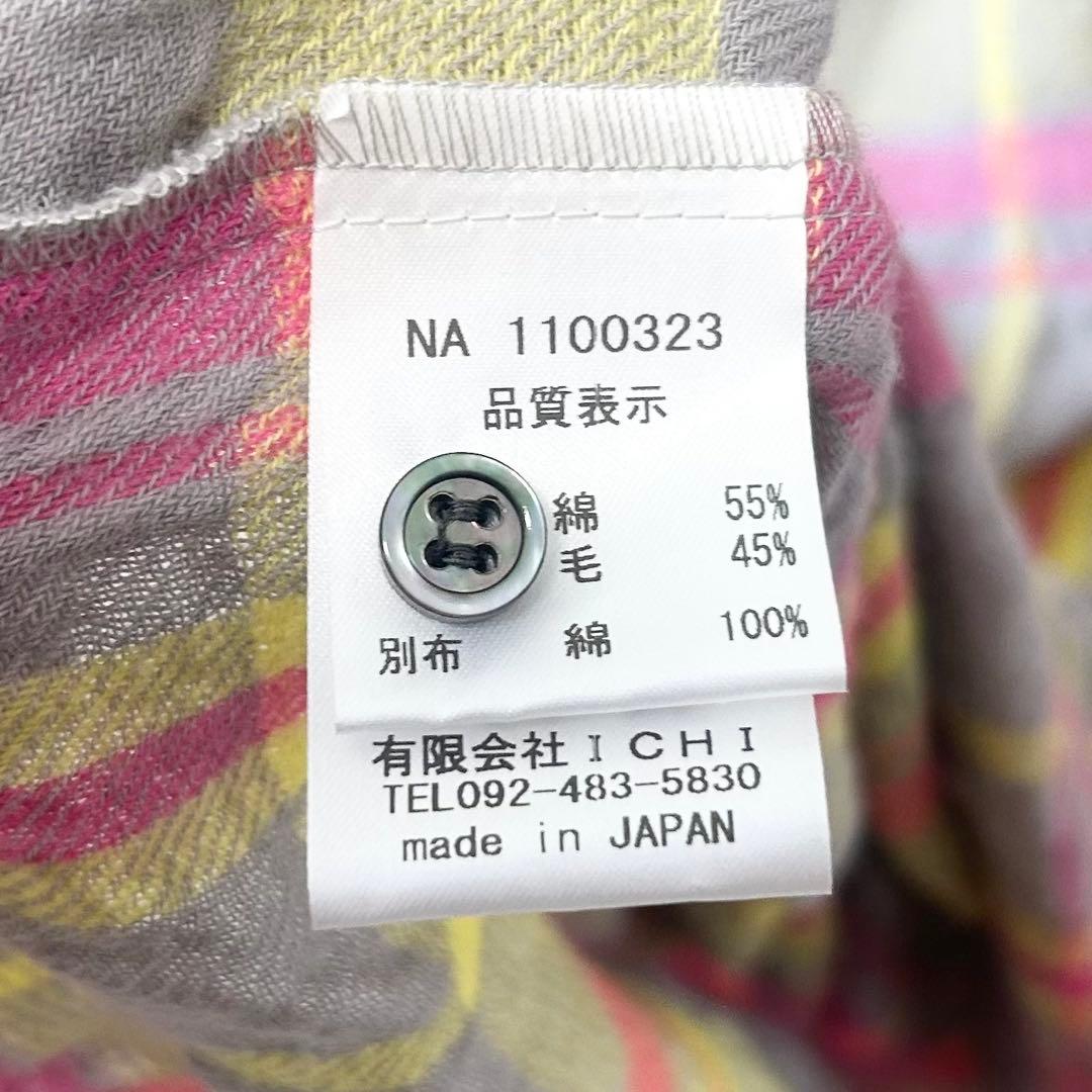 2025AW✨イチアンティークス　コットンウールタータンチェックシャツワンピース