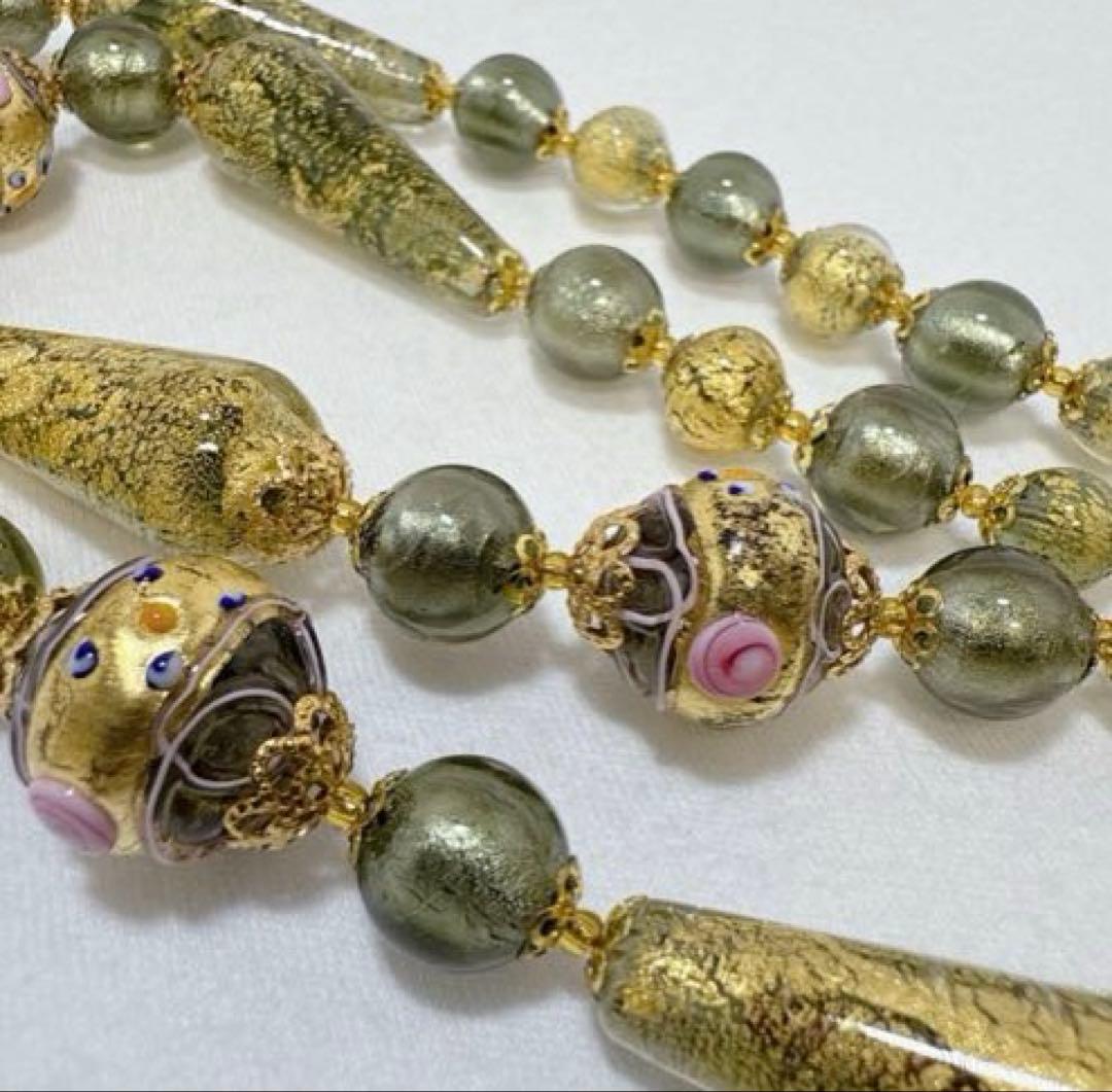 ベネチアン　ムラーノ　ガラス　ネックレス　イタリア製