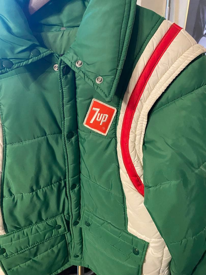 USA製　70’s 7up ダウンジャケット　ベストGreen Lサイズ
