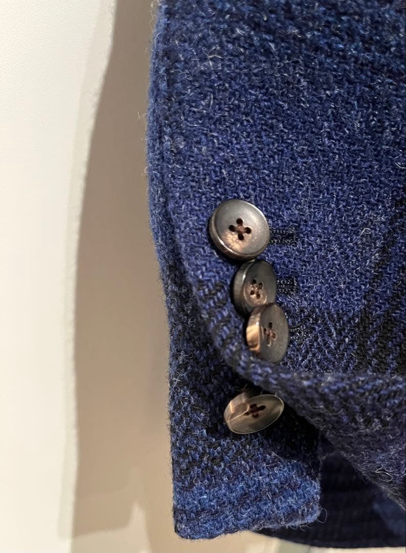 ラルディーニ　ウールジャケット　ネイビーウインドペーン46