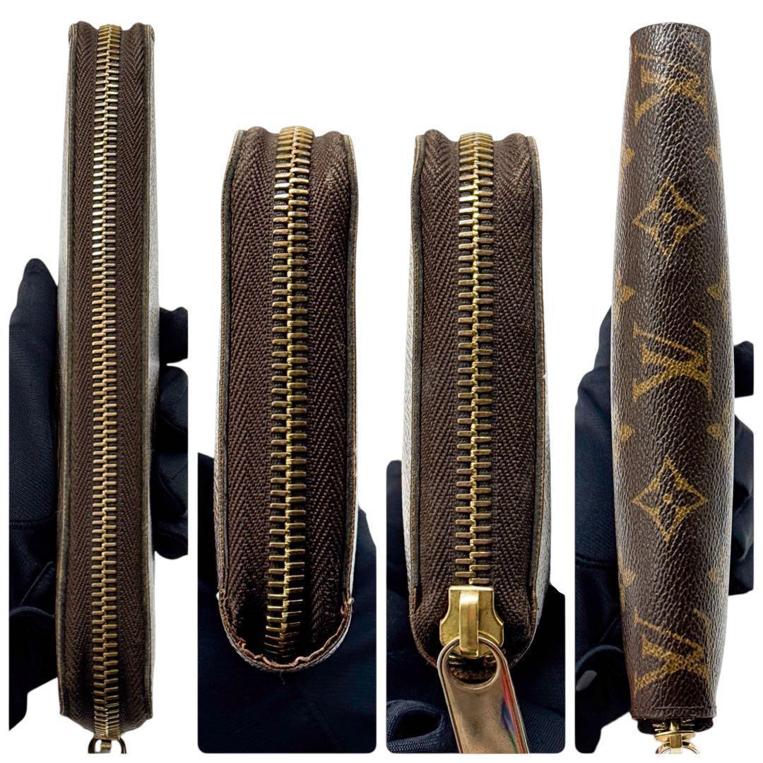 ルイヴィトン モノグラム ジッピーウォレット ブラウン 財布 茶色 ラウンド