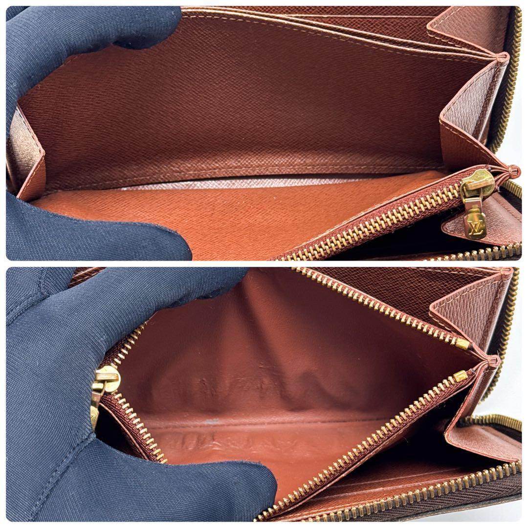 ルイヴィトン モノグラム ジッピーウォレット ブラウン 財布 茶色 ラウンド