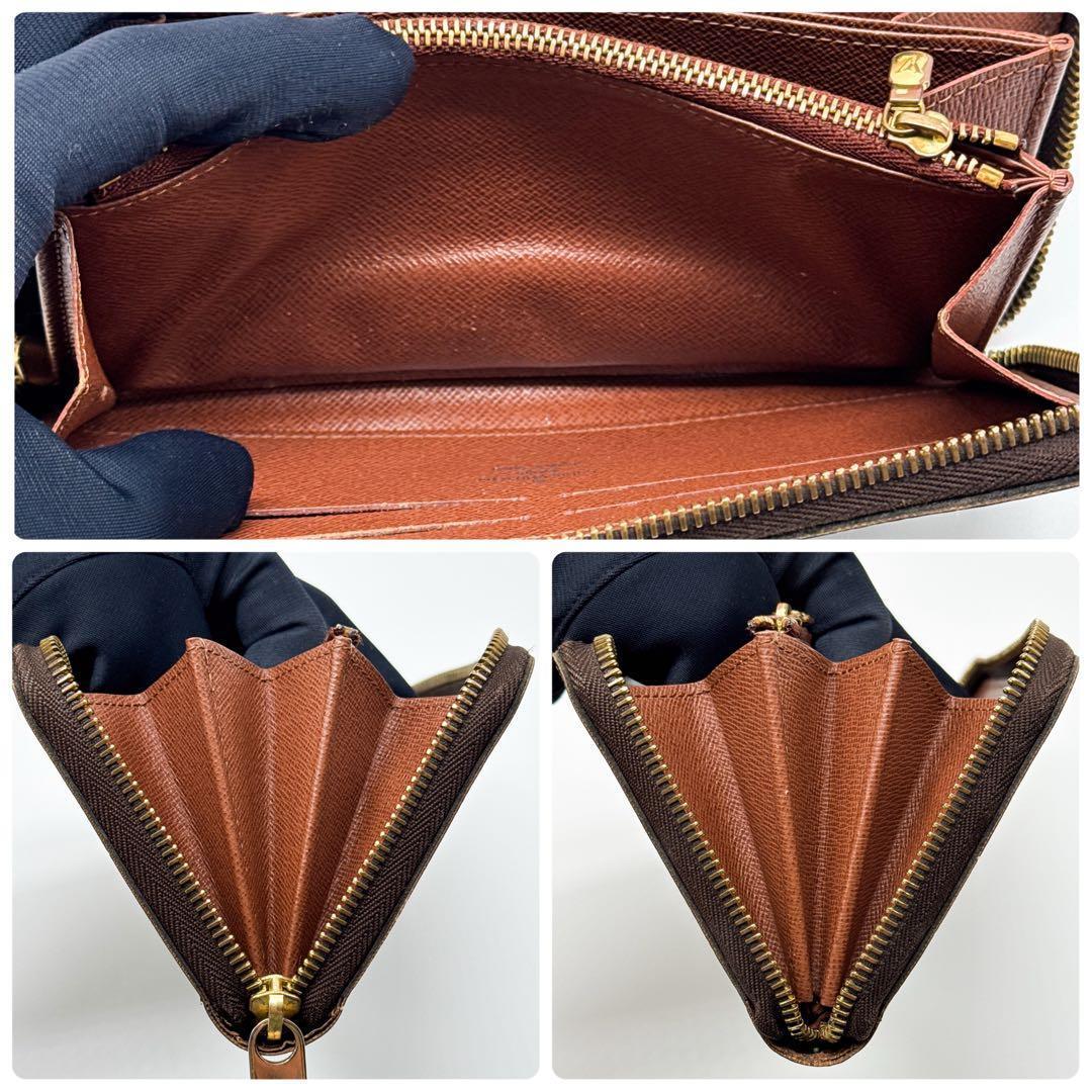 ルイヴィトン モノグラム ジッピーウォレット ブラウン 財布 茶色 ラウンド