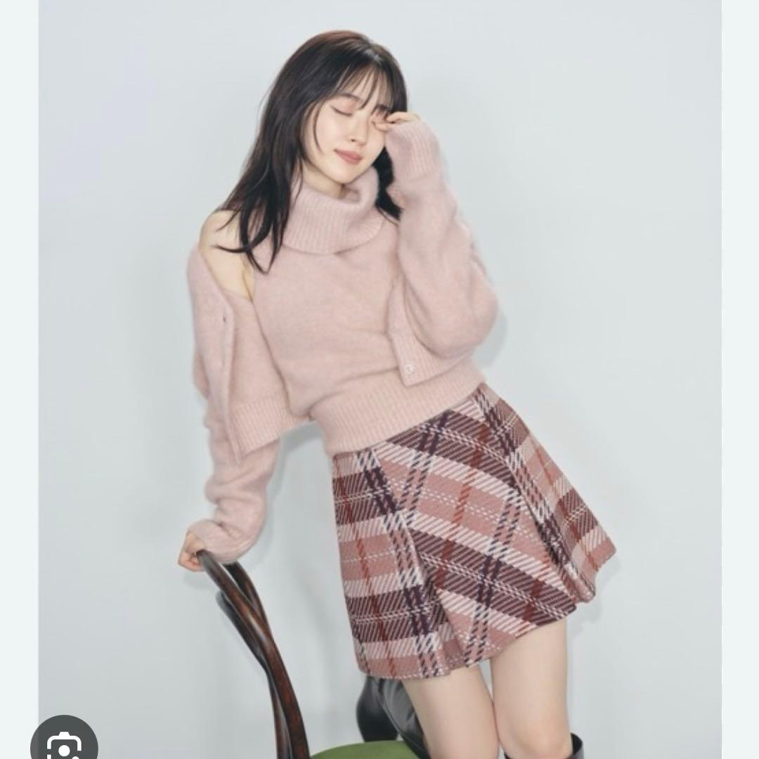 スナイデル　snidel ロービングチェックスカート　ピンク　0サイズ