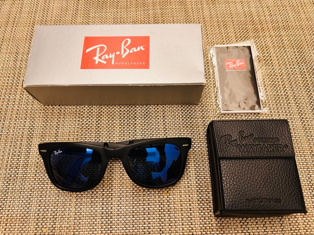 Ray-Ban Wayfarer 折りたたみサングラス/ミラーレンズ