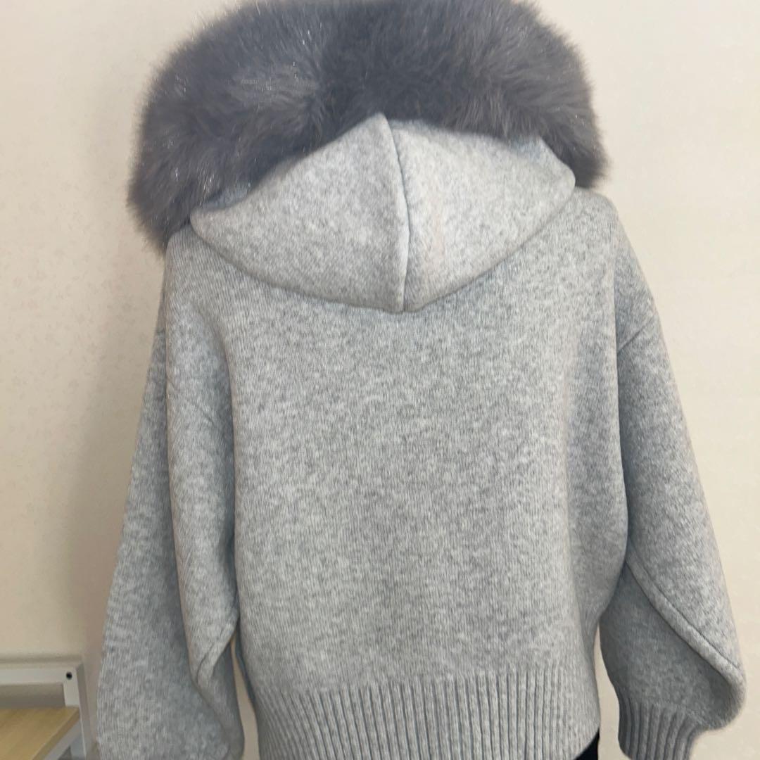 c*♡様 スナイデル 完売♡ウサギオンライン限定 ファー付きニットパーカー グレ