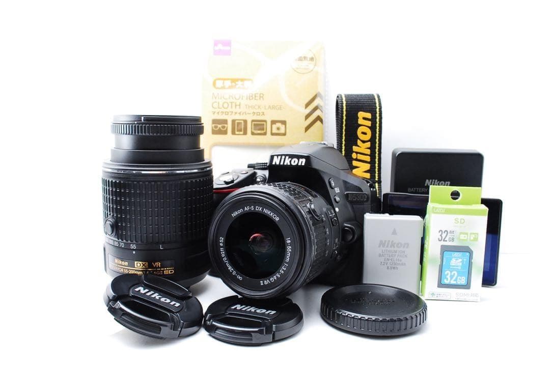 【Wi-Fi搭載】人気 Nikon D5300★ ダブルレンズ ショット数少