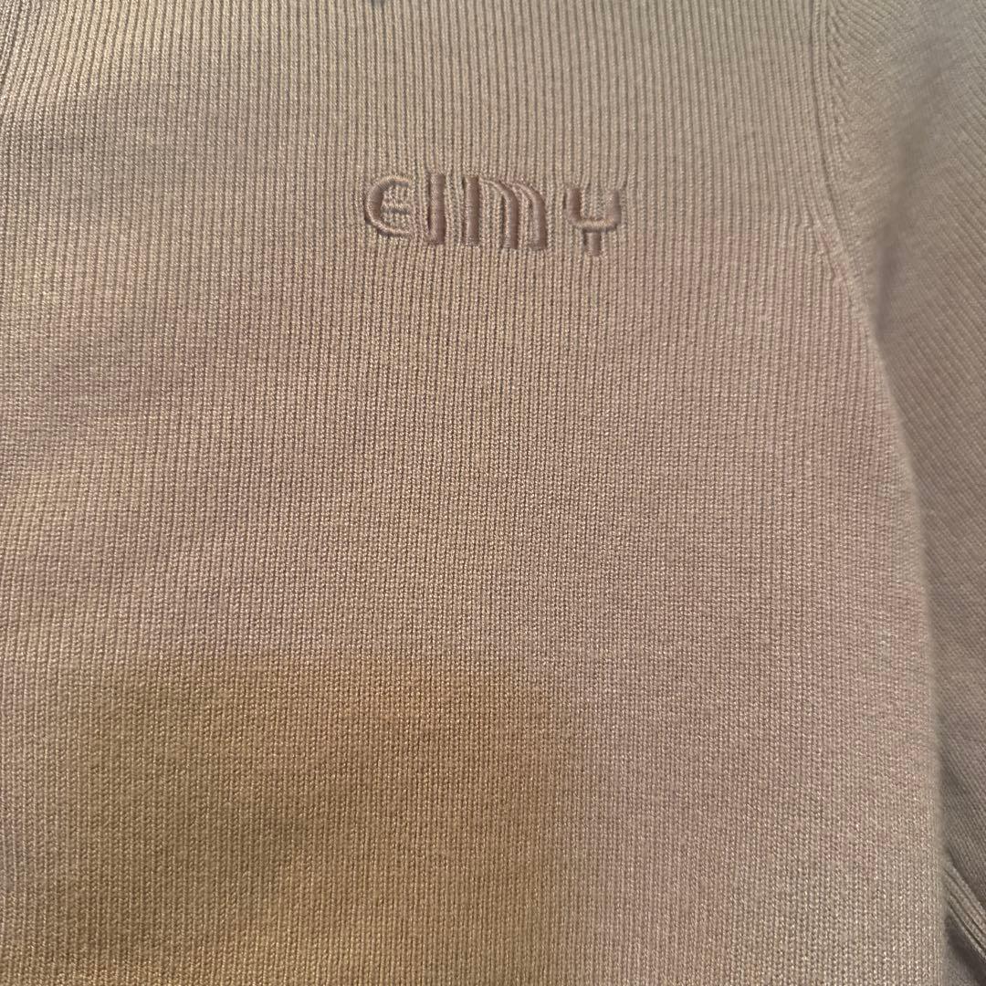 eimy istoire EIMYロゴバイカラーニットカーディガン ベージュ