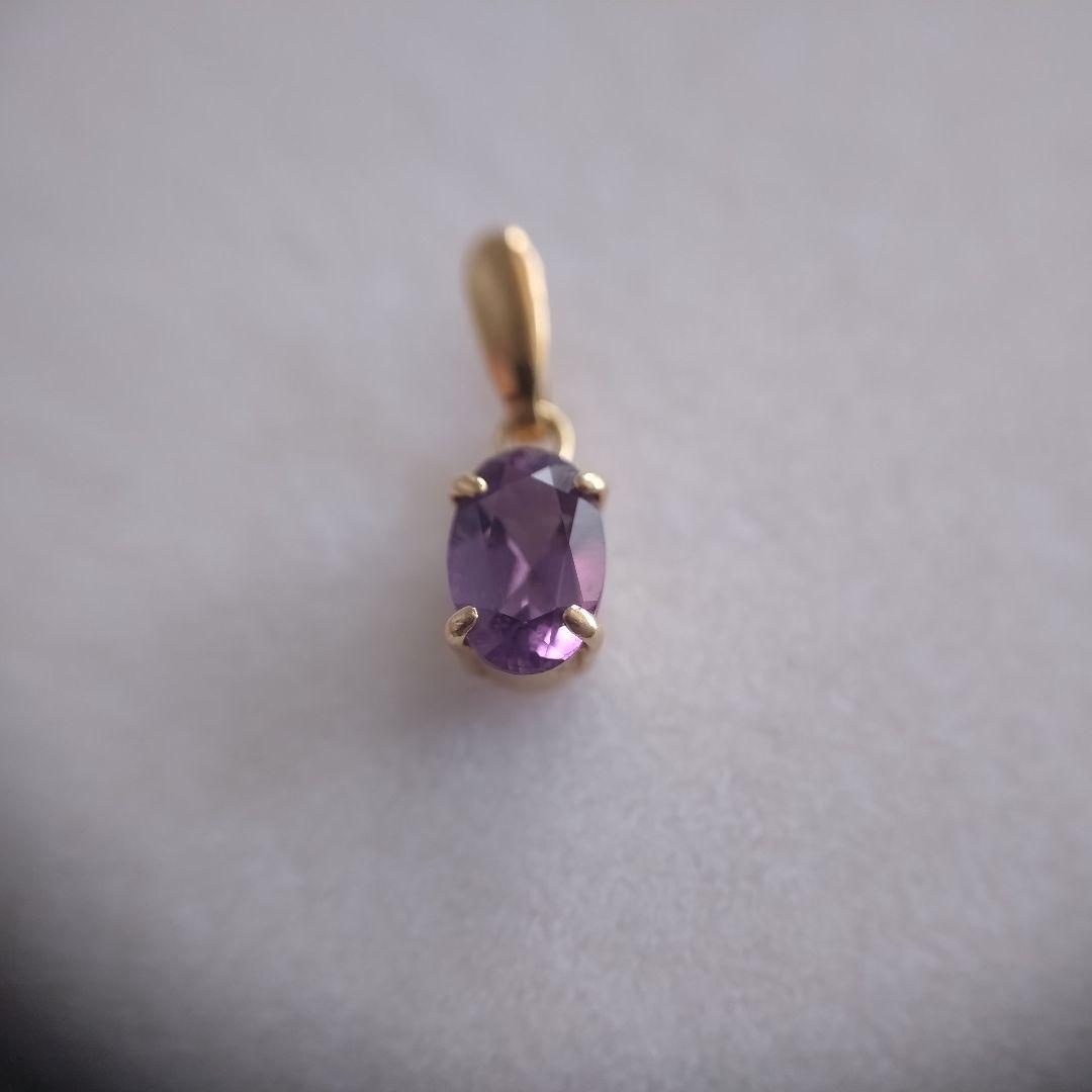 ジュエリーマキ　K18　YG　アメジスト　ペンダントトップ　ネックレスチャーム